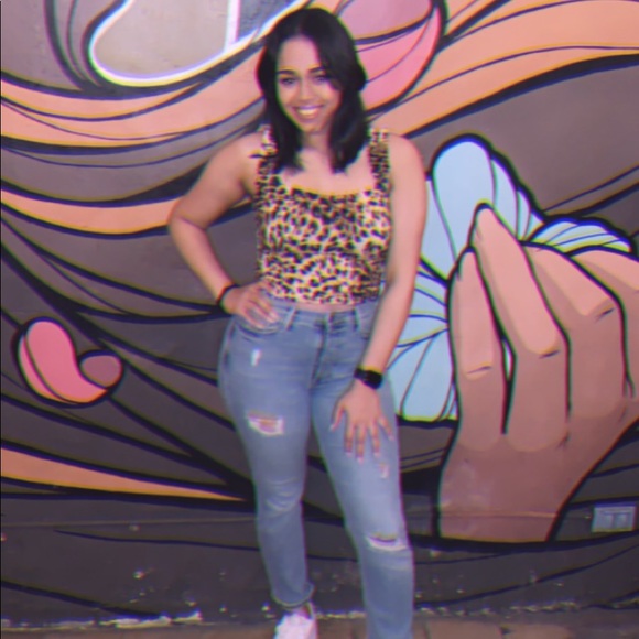 Windsor Leopard Print Tank Top/ Crop Top Size L - Picture 4 of 4